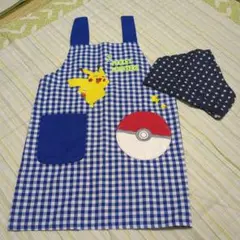 ポケモン　エプロン　130 三角巾　ハンドメイド