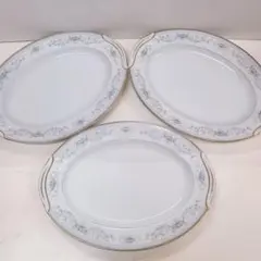 希少 オールド ノリタケ オーバル皿 プレート 3枚 Noritake 金彩