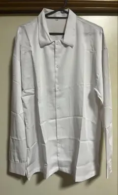 ＊訳あり＊ メンズシャツ 無地シャツ 長袖 白 2XL