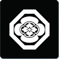 隅切り角に木瓜 家紋 五つ紋 画像参照用 NO211019
