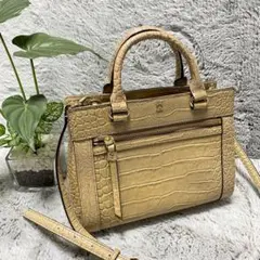 ケイトスペード 2WAY クロコ型押し 本革 牛革 ショルダー ハンドバッグ