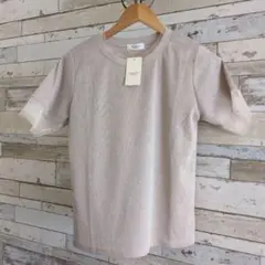 Techichiテラス　ラメテレコチュール切り替えトップス