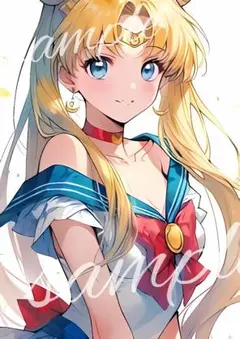 A4　ポスター セーラームーン　月野うさぎ　ファンアート　美少女　美女