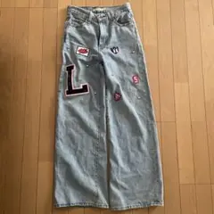 リーバイス　RIBCAGE WIDE LEG デニム 25 ワッペン　レディース