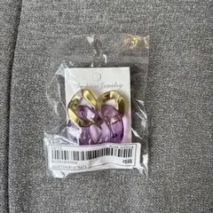 紫と金のファッションジュエリー ピアス