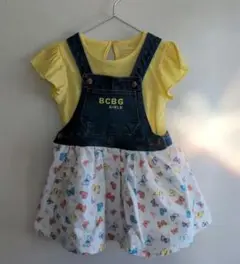 未使用【BCBG　GIRLS】デニムジャンパースカート＆Tシャツセット