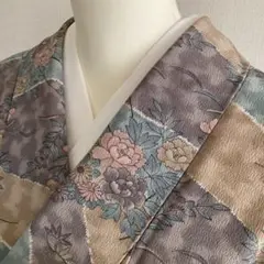 洗える着物 小紋 花柄 約150㎝ 袷