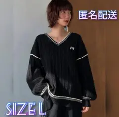 FRIFUL レディース ドロップショルダー V ネック セータ－ L
