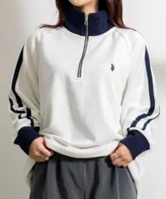 U.S. POLO ASSN トラックハーフジップ長袖プルオーバー