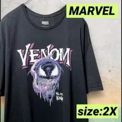 古着 MARVEL ヴェノム プリントTシャツ ムービー キャラクター 黒 2X