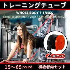 フィットネスバンド ダイエットチューブ トレーニングチューブ ２本セット