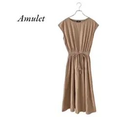 ❁Amulet❁アミュレット(F)フレンチスリーブ ロングワンピース/ベージュ