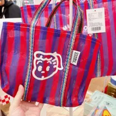 OSANU GOODS 赤紫ストライプ トートバッグ
