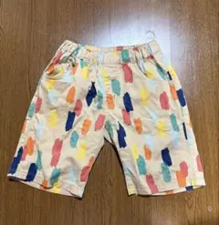 120cm カラフルハーフパンツ 絵の具柄 ペイント柄 キッズ