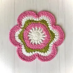 手編み ミニ座布団 ꙳✧˖° ピンク