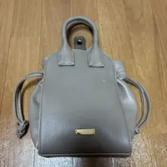 グレー 合成皮革 ショルダーバッグ