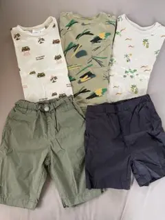 【③110㎝男の子まとめ売り】ZARA 半袖Tシャツ パンツ セット　夏物