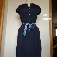 TOMMY HILFIGER ネイビー 半袖 ワンピース
