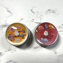 6037☆ シマエナガ　クリームケース　アルミ缶　5ml　レジン　ハンドメイド