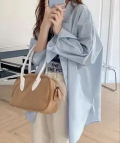 Riffオーバーサイズカラーシャツ サックスブルー