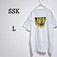 阪神タイガース プリント T シャツ 野球応援グッズ ライトグレー Lサイズ