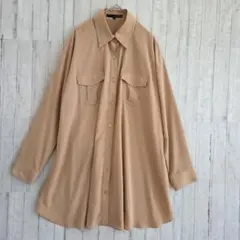 ロングシャツ　ヴァンドゥーオクトーブル　 大きめシャツ　ベージュ　ポケット付き