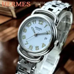 超美品　HERMES エルメス プルマン クリーム文字盤 デイト 腕時計 超美品 HERMES エルメス プルマン クリーム文字盤 デイト 腕時計