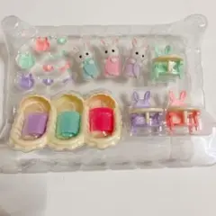 シルバニアファミリー キラキラくじ しろウサギのみつごちゃんお世話セット 美品