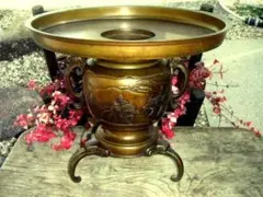 伝統工芸 薄端 高岡銅器 花器 水盤 金属製 銅製 花瓶 華道 金属工芸品 Yahoo!オークション - 薄端 うすばた 青銅製薄端 金属工芸 花器
