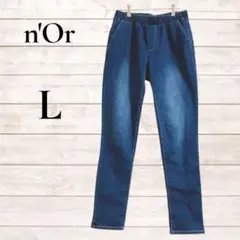 ノアール　n'Or デニム　ストレッチ　ウエストゴム　イージーパンツ　ふるじょ