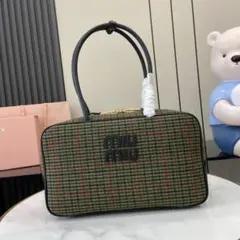 Miu Miu チェック柄 ボストンバッグ