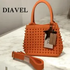 【未使用】DIAVEL　ディアベル　スタッズ　2wayバッグ　オレンジ