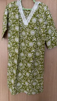 インド クルタ トップス(mehendi green)