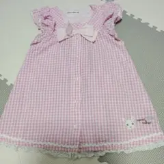Coeur a Coeur ピンク チェック ワンピース 90