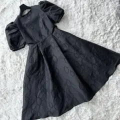 【美品】BIRTHDAY BASH 黒 ジャガードワンピース ダマスク柄