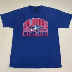 NHL コロンバス・ブルージャケッツ Tシャツ ネイビー ビッグロゴ ホッケー