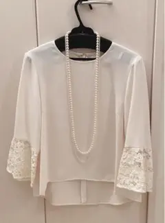 新品☆ LOULOU WILLOUGHBY☆上品アイボリー♡袖レースブラウス