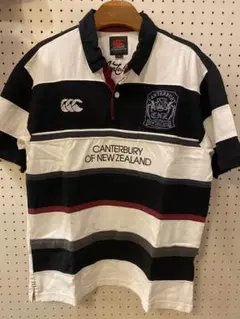 CANterbury ラガーシャツ ストライプ 黒白