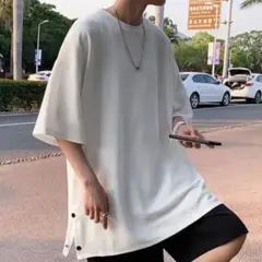 5XL 白 ホワイト メンズ Tシャツ オーバーサイズ シンプル ホストロック