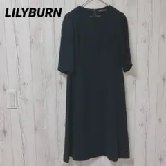 美品【LILYBURN】黒　ワンピース　スーツ　喪服　礼服　11 （L)