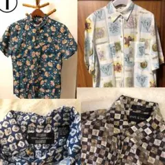 半袖柄シャツ4着まとめ　アロハシャツ　花柄シャツ　柄シャツ