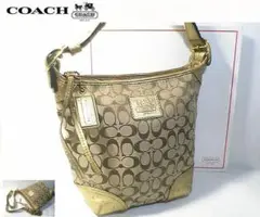 ★超美品!★COACHコーチ★シグネチャー柄2WAYショルダーバッグ■チャーム付