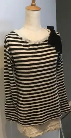 モンクレール ボーダーカットソー ロングTシャツ