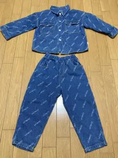 【未使用】デニムジャケット・パンツセット セットアップ110cm