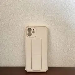 iPhone12ケース レザー シリコン：アイボリー・ゴールド