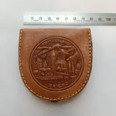 レザーコインケース エンボス加工 ブラウン