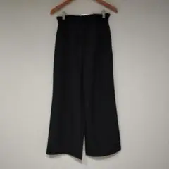 TRANOI.　黒 ワイドパンツ ゴムウエスト