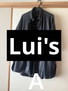 Lui's フェイクレザーブラックオーバーサイズシャツA