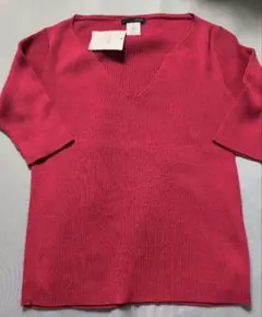 新品タグ付 定価7,900円※J.Crew Vネック半袖ニット Sサイズ ピンク