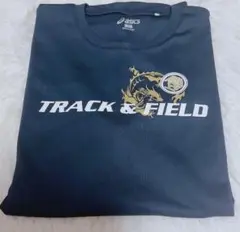 asics アシックス　TRACK & FIELD 半袖シャツ ネイビー